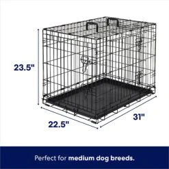 Frisco Heavy Duty Fold & Carry Double Door Collapsible Wire Dog Crate -Frisco 109789 PT1. AC SS1800 V1669651790