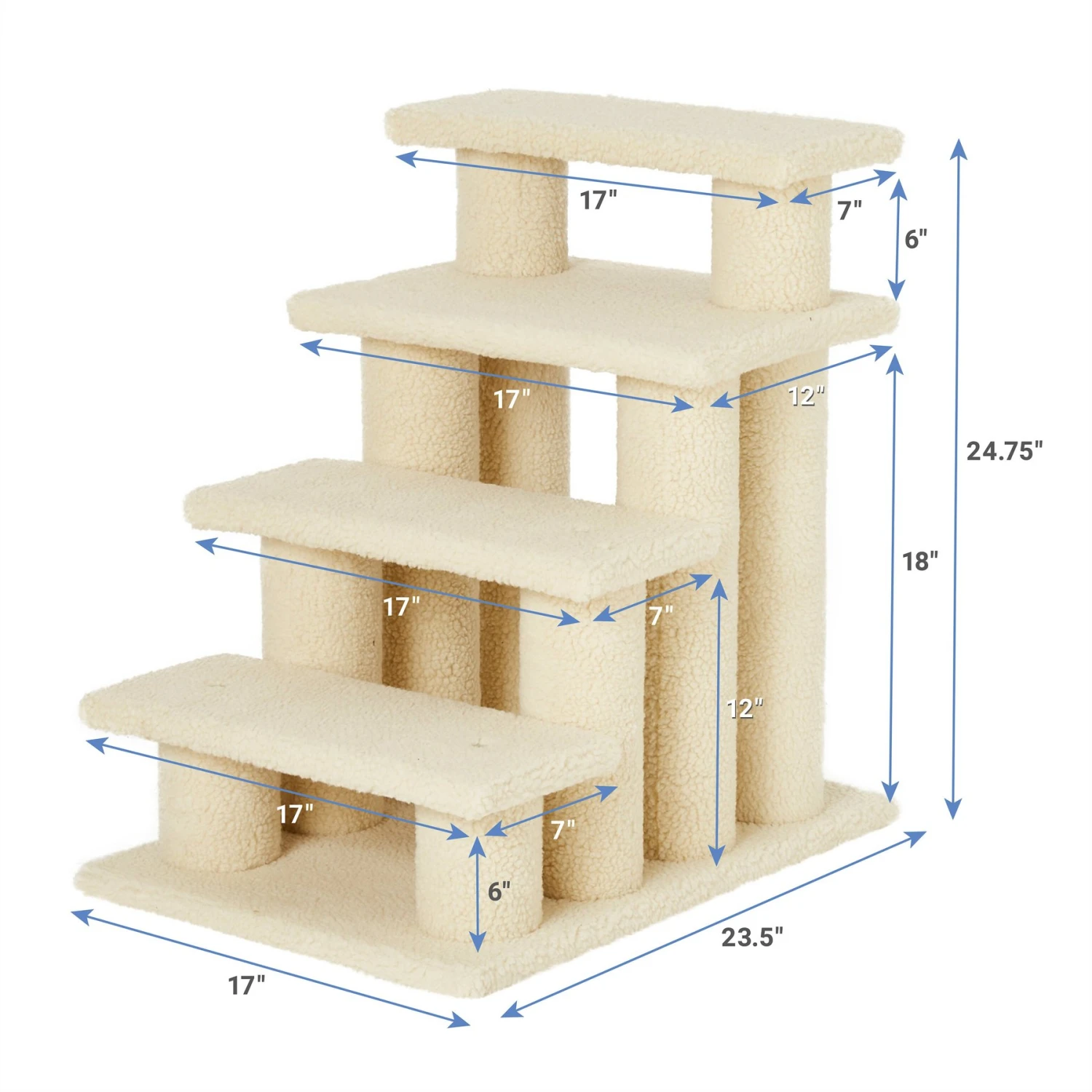 Frisco 18.5 Or 24.5 Inch 2-in-1 Cat & Dog Stairs 4 Frisco 18.5 Or 24.5 Inch 2-in-1 Cat & Dog Stairs - Image 2
