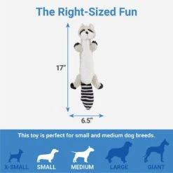 Frisco Raccoon Skinny Plush Squeaky Dog Toy -Frisco 147045 PT2. AC SS1800 V1539205484