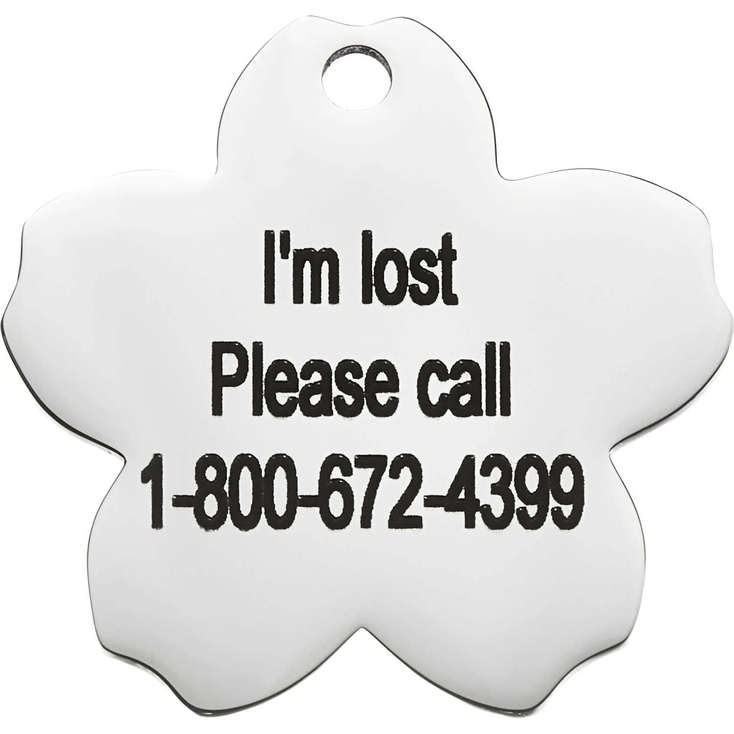 Frisco Stainless Steel Personalized Dog & Cat ID Tag, Flower 7 Frisco Stainless Steel Personalized Dog & Cat ID Tag, Flower - Image 5