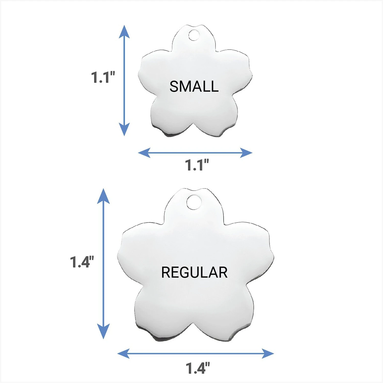 Frisco Stainless Steel Personalized Dog & Cat ID Tag, Flower 9 Frisco Stainless Steel Personalized Dog & Cat ID Tag, Flower - Image 7