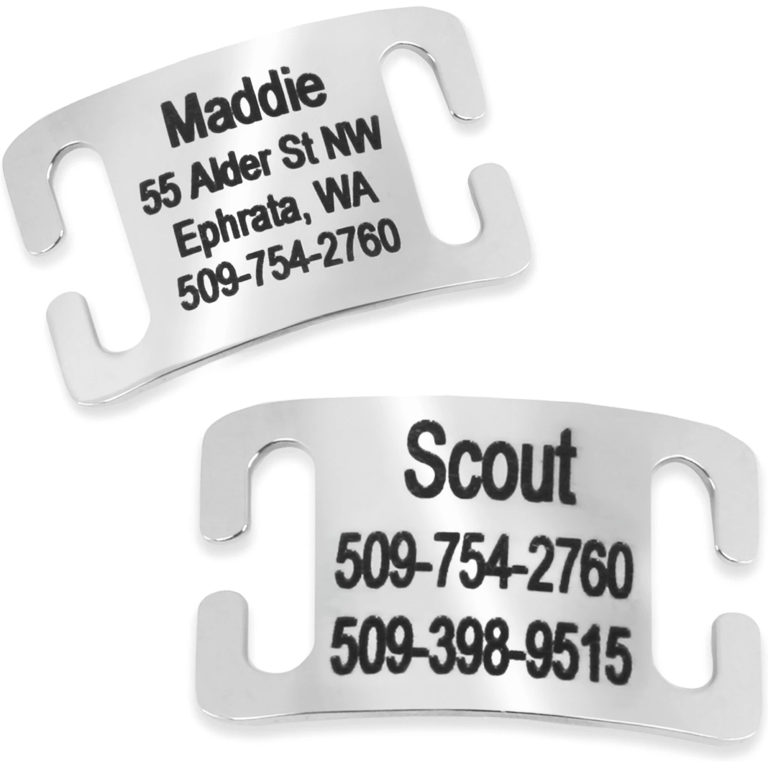 Frisco Stainless Steel Slide-On Personalized Dog & Cat Tag, Open Design 3 Frisco Stainless Steel Slide-On Personalized Dog & Cat Tag, Open Design