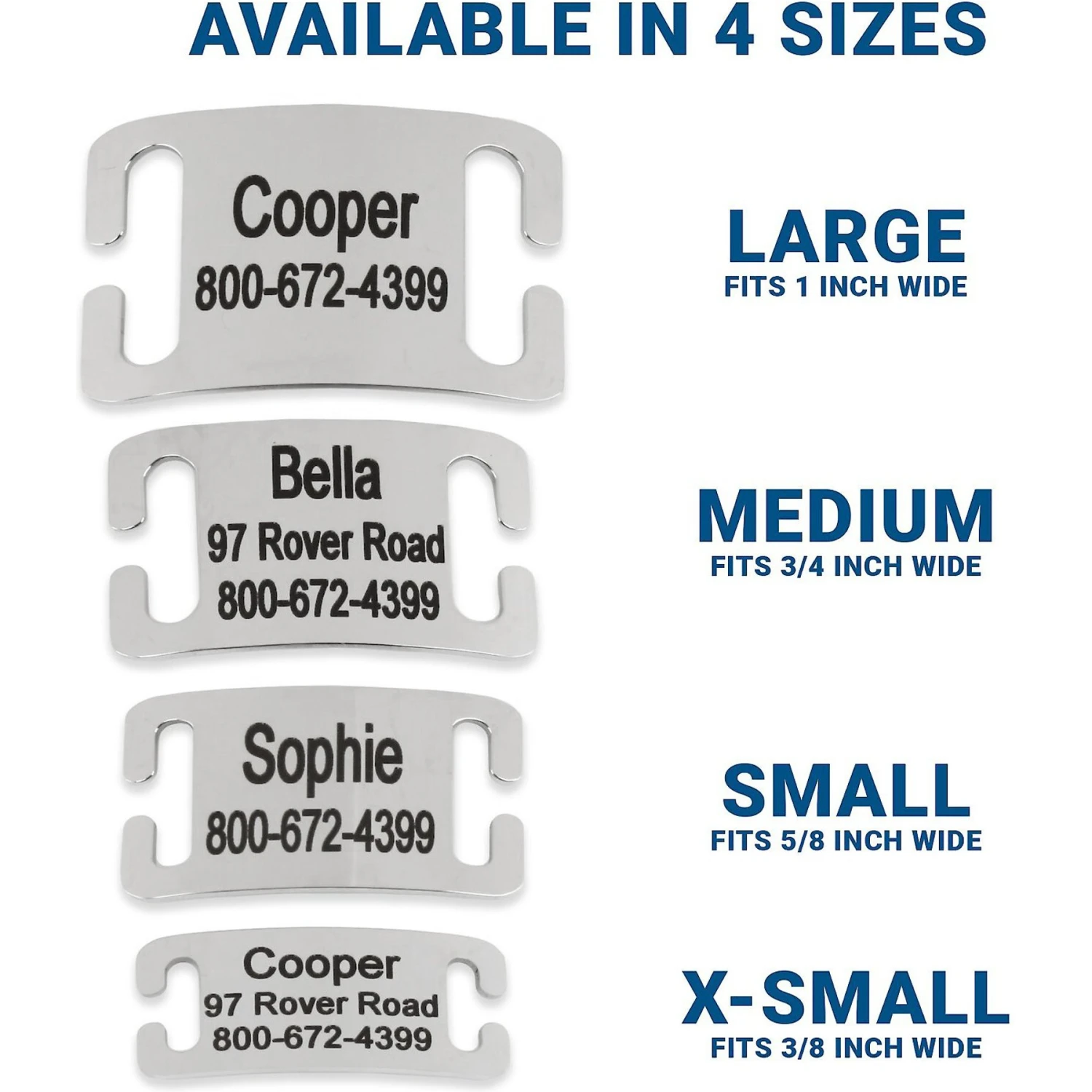 Frisco Stainless Steel Slide-On Personalized Dog & Cat Tag, Open Design 5 Frisco Stainless Steel Slide-On Personalized Dog & Cat Tag, Open Design - Image 3