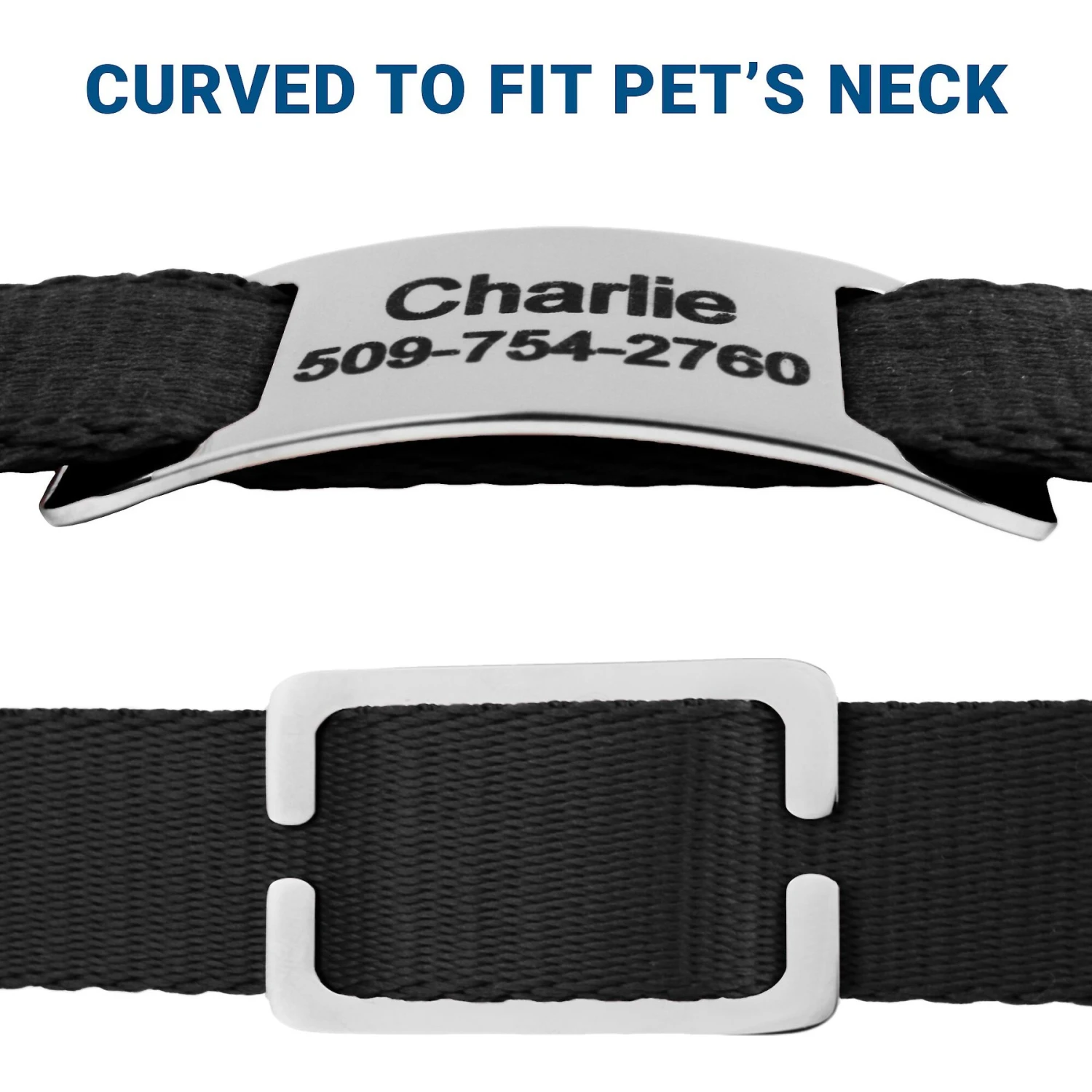 Frisco Stainless Steel Slide-On Personalized Dog & Cat Tag, Open Design 6 Frisco Stainless Steel Slide-On Personalized Dog & Cat Tag, Open Design - Image 4