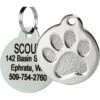 Frisco Stainless Steel Personalized Dog & Cat ID Tag, Paw Print