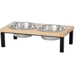 Frisco Wood Elevated Stainless Steel Double Diner Dog & Cat Bowl -Frisco 161144 PT1. AC SS1800 V1578432808