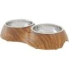 Frisco Double Stainless Steel Bowl, Wood Design 2 Frisco Double Stainless Steel Bowl, Wood Design -Frisco 216068 MAIN. AC SS1800 V1591021033