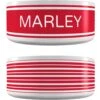 Frisco Preppy Stripes Ceramic Personalized Dog Bowl