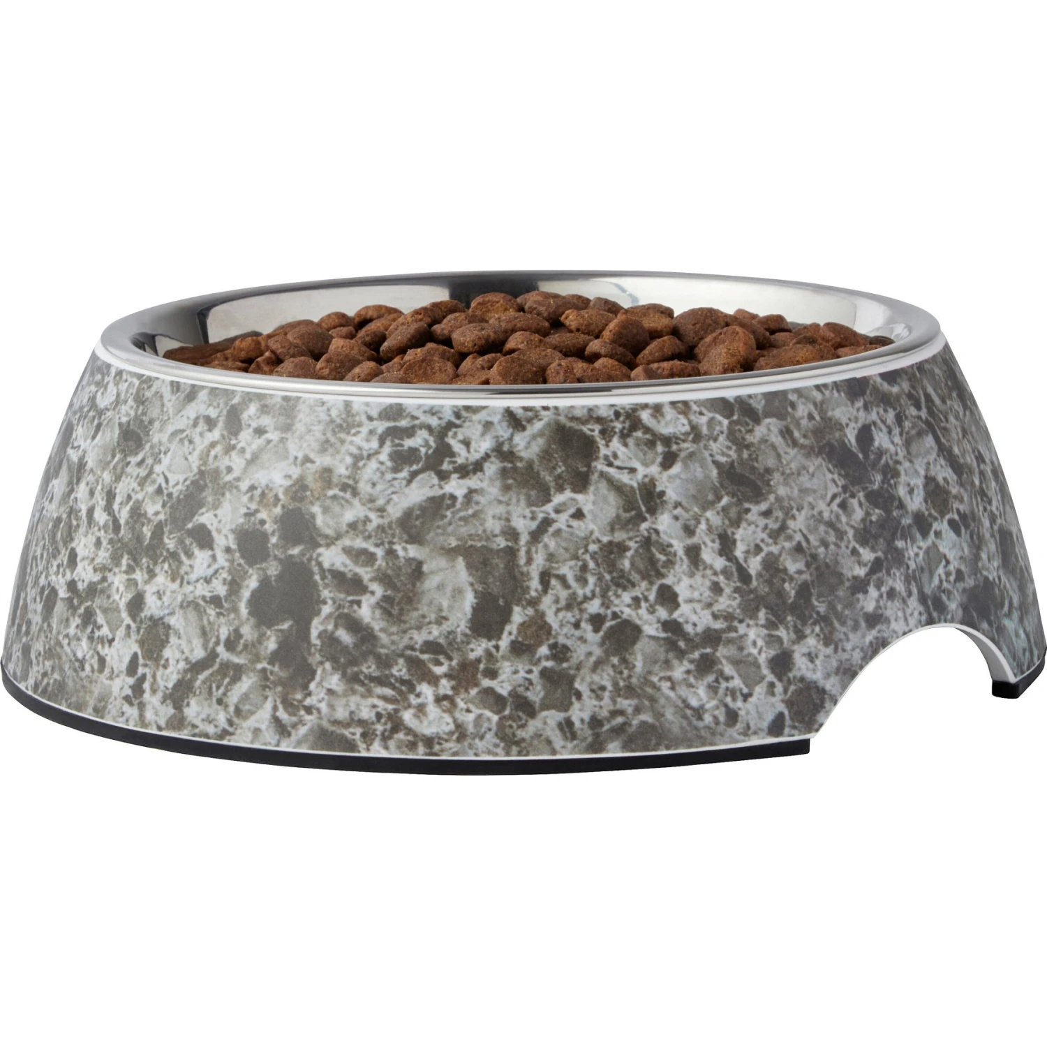 Frisco Black Marble Design Stainless Steel Dog & Cat Bowl 6 Frisco Black Marble Design Stainless Steel Dog & Cat Bowl - Image 4