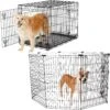 Frisco Heavy Duty Fold & Carry Double Door Collapsible Wire Dog Crate & Frisco Wire Dog & Small Pet Exercise Pen With Step-Through Door -Frisco 255537 MAIN. AC SS1800 V1603646516