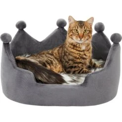 Frisco Faux Fur Crown Pillow Cat & Dog Bed -Frisco 270886 PT3. AC SS1800 V1626294188