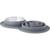 Frisco Silicone Stainless Steel Double Diner Slow Feeder Dog & Cat Bowl, Grey, 3 Cup -Frisco 277549 MAIN. AC SS1800 V1627933934