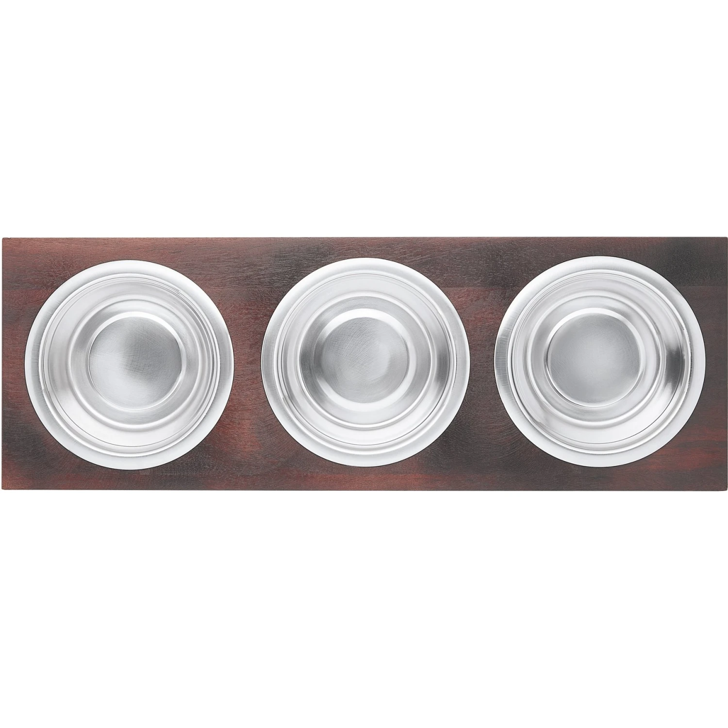 Frisco Multi Pet Feeding 3-Bowls Wood Stainless Steel Dog & Cat Bowl, Dark Wooden 6 Frisco Multi Pet Feeding 3-Bowls Wood Stainless Steel Dog & Cat Bowl, Dark Wooden - Image 4