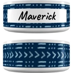 Frisco Personalized Mudcloth Dog Bowl