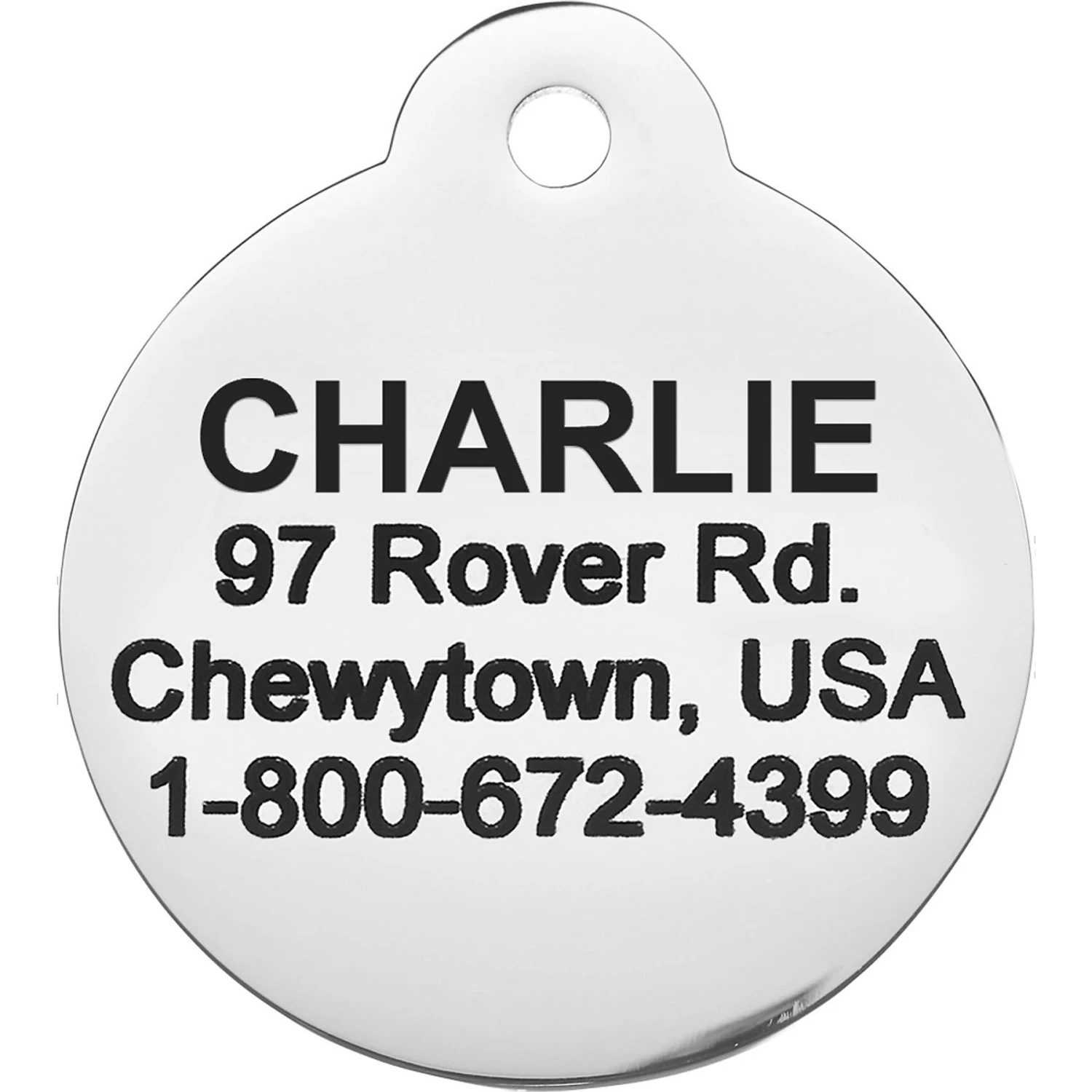 Frisco Chewy Stainless Steel Personalized Dog & Cat ID Tag With Enamel Infill, Round 5 Frisco Chewy Stainless Steel Personalized Dog & Cat ID Tag With Enamel Infill, Round - Image 3