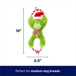 Frisco Holiday Monkey Plush With Rope Squeaky Dog Toy -Frisco 287115 PT1. AC SS1800 V1695046103