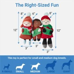 Frisco Holiday Carolers Plush Squeaky Dog Toy, 3 Count -Frisco 287169 PT1. AC SS1800 V1637704664