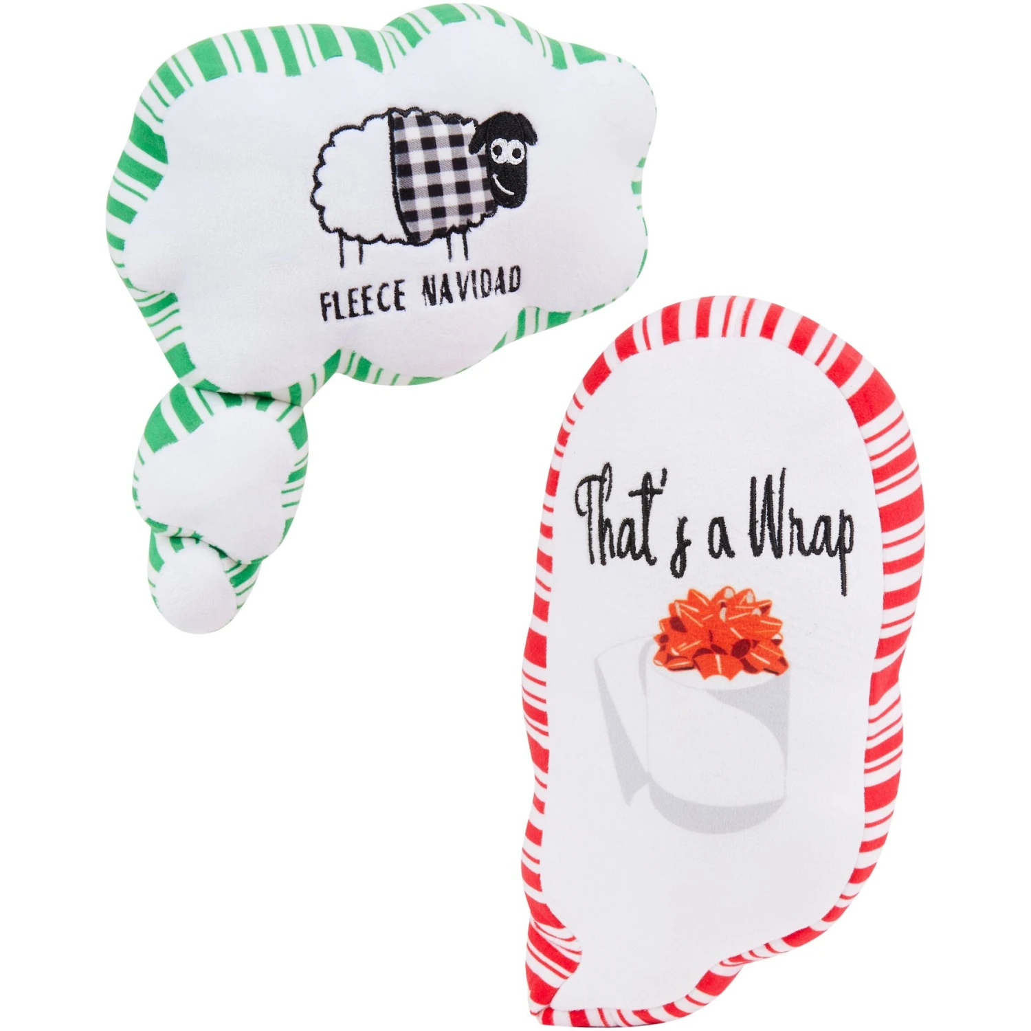 Frisco Holiday Thought Bubble Plush Squeaky Dog Toy, 2 Count 3 Frisco Holiday Thought Bubble Plush Squeaky Dog Toy, 2 Count