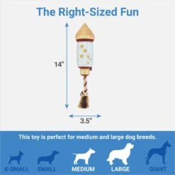 Frisco Firework Plush With Rope Squeaky Dog Toy -Frisco 288480 PT1. AC SS1800 V1640718525