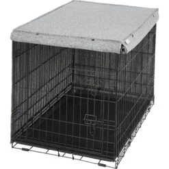 Frisco Faux Linen Dog Crate Cover -Frisco 289630 PT4. AC SS1800 V1644248877