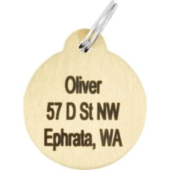 Frisco Brass Personalized Dog & Cat ID Tag, Round -Frisco 296194 PT4. AC SS1800 V1628186570