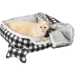 Frisco Buffalo Check Cuddler Pet Bed & Gift Set, Black & White 10 Frisco Buffalo Check Cuddler Pet Bed & Gift Set, Black & White -Frisco 299397 PT2. AC SS1800 V1639093612