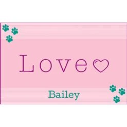 Frisco Love Cutout Personalized Dog & Cat Placemat -Frisco 299558 PT2. AC SS1800 V1636048343