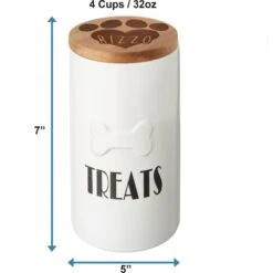 Frisco Ceramic Personalized Treat Jar With Wood Lid, 4 Cup, 32oz -Frisco 301179 PT1. AC SS1800 V1631119301