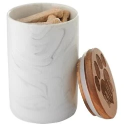Frisco Ceramic Marble Print Personalized Treat Jar With Wood Lid, 3.75 Cups 12 Frisco Ceramic Marble Print Personalized Treat Jar With Wood Lid, 3.75 Cups -Frisco 301181 PT4. AC SS1800 V1630332582