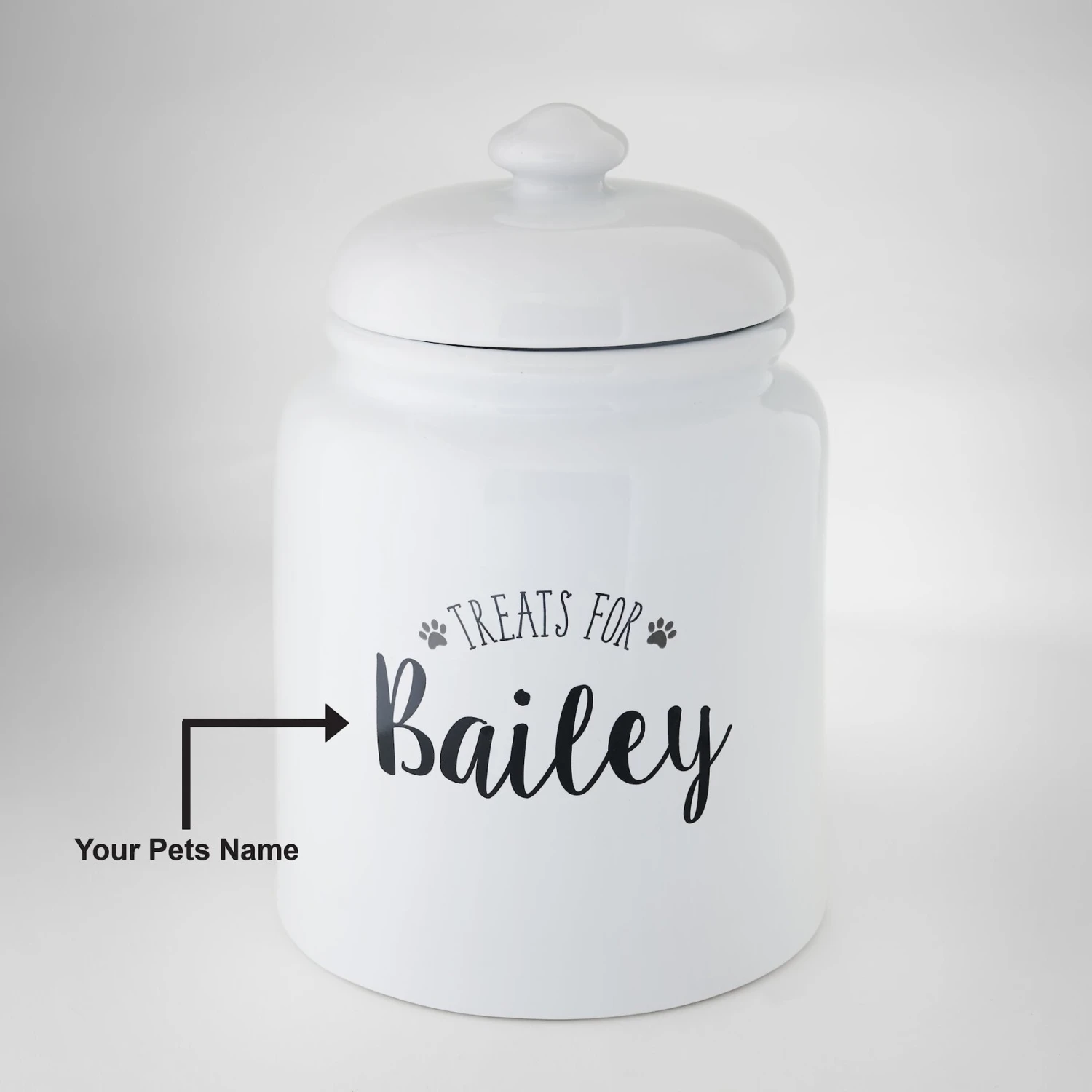 Frisco Ceramic "Treats For" Personalized Treat Jar, 13 Cup, 104oz 8 Frisco Ceramic "Treats For" Personalized Treat Jar, 13 Cup, 104oz - Image 6