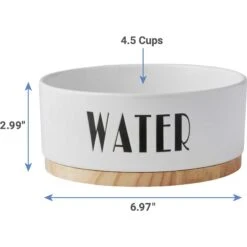 Frisco Ceramic Water Dog & Cat Bowl With Wood Base & Frisco Ceramic Food Dog & Cat Bowl With Wood Base -Frisco 302424 PT2. AC SS1800 V1623079647