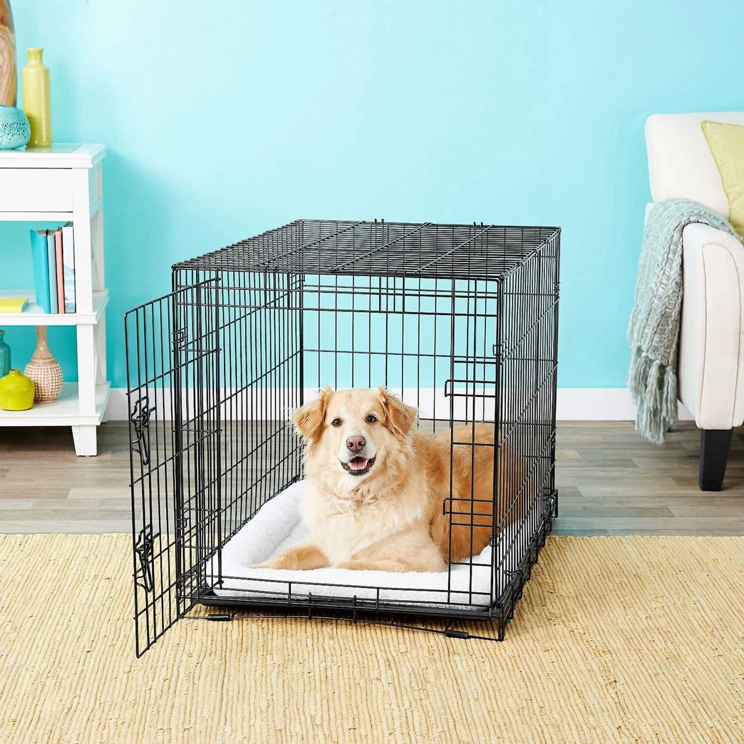 Frisco Fold & Carry Single Door Collapsible Wire Dog Crate & Frisco Premium Extra Large Printed Dog Training & Potty Pads 7 Frisco Fold & Carry Single Door Collapsible Wire Dog Crate & Frisco Premium Extra Large Printed Dog Training & Potty Pads - Image 5