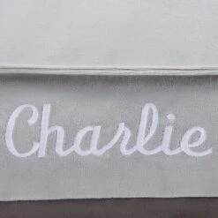 Frisco Personalized Silver Bolstered Bed With Silver Check Bolster -Frisco 311770 PT3. AC SS1800 V1630593995