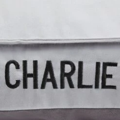 Frisco Personalized Silver Bolstered Bed With Silver Check Bolster, X-Large -Frisco 311772 PT4. AC SS1800 V1630594012