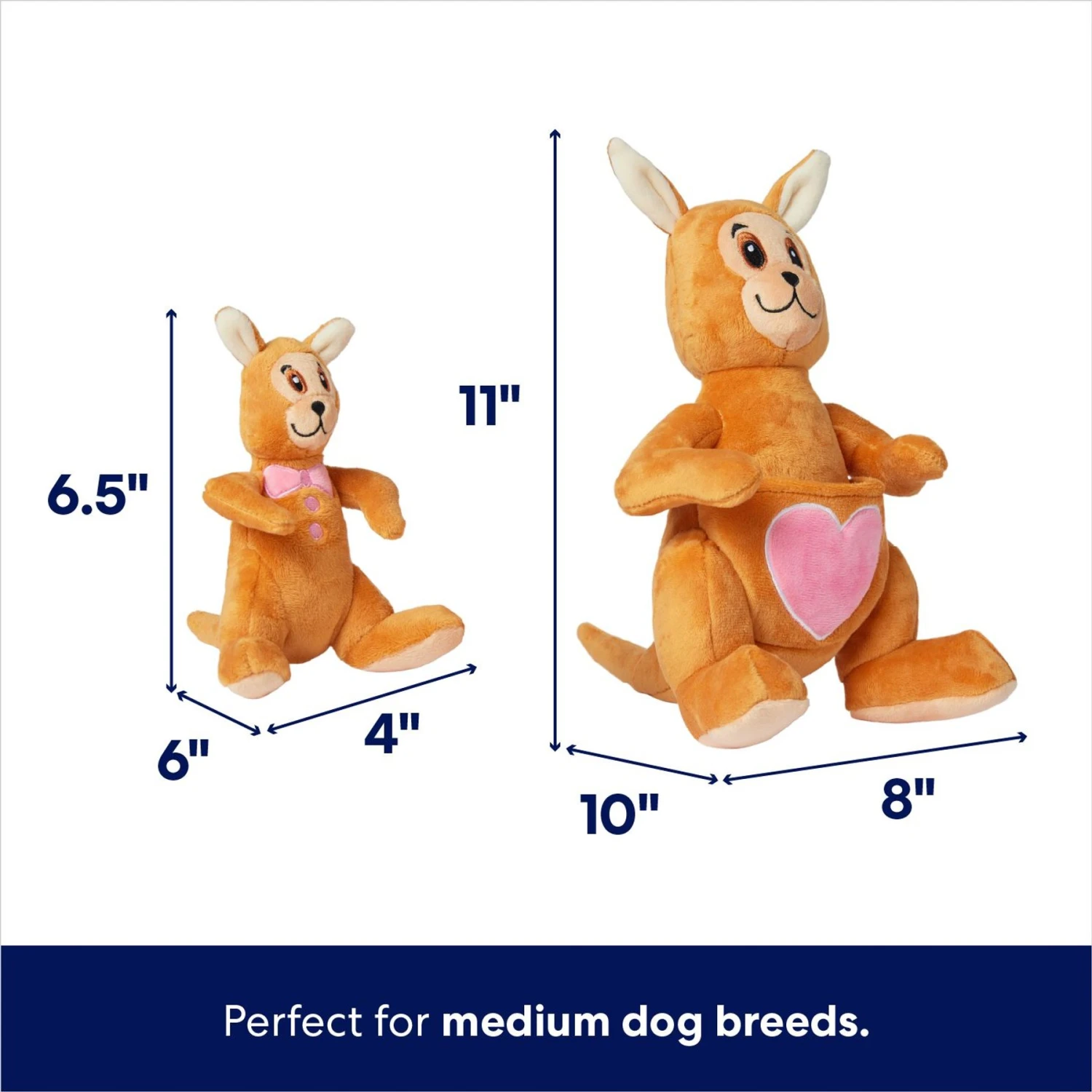 Frisco Valentine Kangaroo & Joey Plush Squeaky Dog Toy 4 Frisco Valentine Kangaroo & Joey Plush Squeaky Dog Toy - Image 2