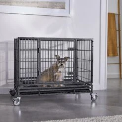 Frisco Ultimate Lightweight Heavy Duty Foldable & Stackable Steel Metal Single Door Dog Crate