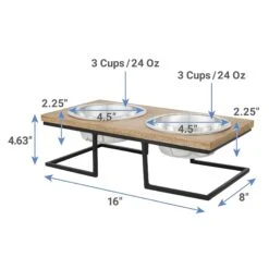 Frisco Premium Wood Elevated Stainless Steel Double Diner Dog & Cat Bowl 7 Frisco Premium Wood Elevated Stainless Steel Double Diner Dog & Cat Bowl -Frisco 331490 PT1. AC SS1800 V1661891787