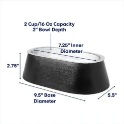 Frisco Long Eared Breed Stainless Steel Dog Bowl, Black, 2 Cup -Frisco 331530 PT1. AC SS1800 V1692728249