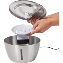 Frisco Stainless Steel Heart Dog & Cat Fountain -Frisco 355816 PT3. AC SS1800 V1665174172