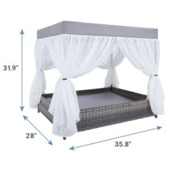 Frisco Outdoor Wicker Canopy Dog Bed -Frisco 356071 PT1. AC SS1800 V1657657125