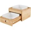 Frisco Elevated Non-Skid Bamboo Melamine Bowl Double Diner With Bamboo Stand -Frisco 363385 MAIN. AC SS1800 V1657657267