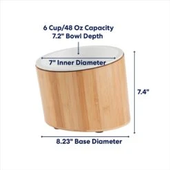 Frisco Elevated Slanted Bamboo Melamine Non-Skid Dog Bowl With Bamboo Stand -Frisco 363387 PT1. AC SS1800 V1684760541