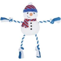 Frisco Holiday Snowman Plush With Rope Squeaky Dog Toy & Frisco Holiday Reindeer Plush With Rope Squeaky Dog Toy -Frisco 986174 PT1. AC SS1800 V1698258115